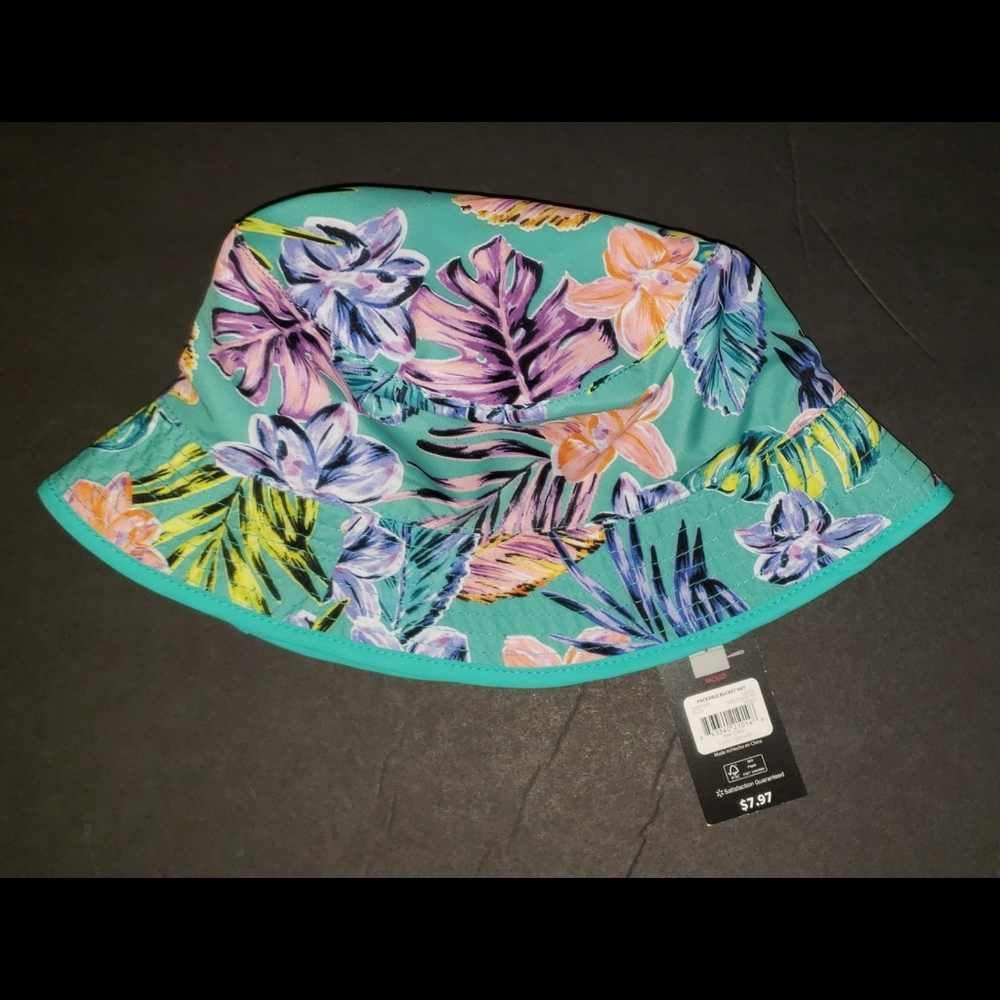 NWT Ladies No Boundaries Floral Bucket Hat - Picture 4 of 7